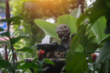 Serene Garden Fountain with Cherub Figure