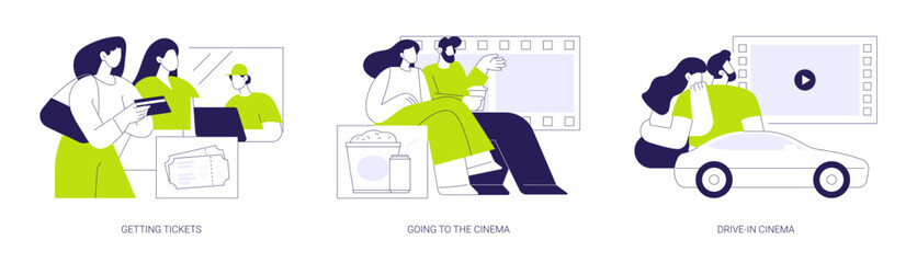 Evening outing isolated cartoon vector illustrations se