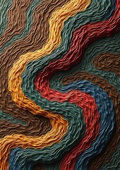 Vivid wavy lines blend warm and cool layers in flowing harmony