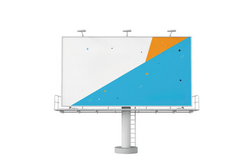 Obraz premium Billboard mockup design with colorful geometric shapes and minimalist style
