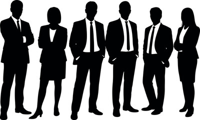Business team silhouette diverse group of professionals teamwork partnership collaboration