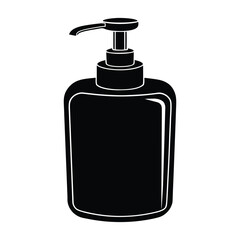 Enigmatic Black Silhouette of a Soap Dispenser.eps