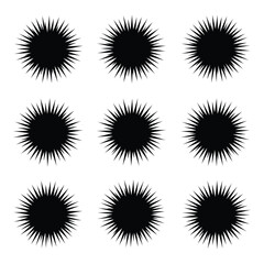 Starfish abstract shapes with spiky texture and radiating lines creating a dynamic pattern vector