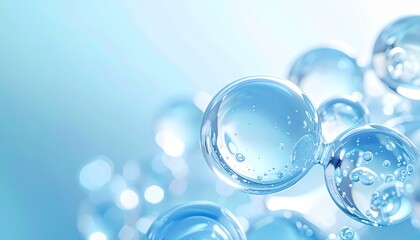 しずくのように輝く美容成分カプセルの清潔感あふれる表現　ジェネレーティブAI