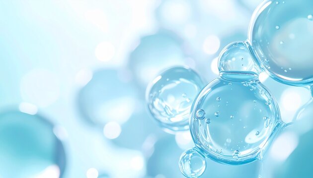 プルプルと浮遊する透明球体が放つうるおいの輝き　ジェネレーティブAI