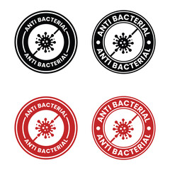 Antibacterial formula stamp, Vector isolated sign for antiseptic cosmetics and medical pharmaceutical products. Antibacterial sign, logo, badge, icon, sticker, label, emblem, stamp, symbol.