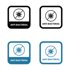 Antibacterial formula stamp, Vector isolated sign for antiseptic cosmetics and medical pharmaceutical products. Antibacterial sign, logo, badge, icon, sticker, label, emblem, stamp, symbol.