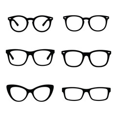 Eyeglasses assortment optical frames for vision correction and style choices vector