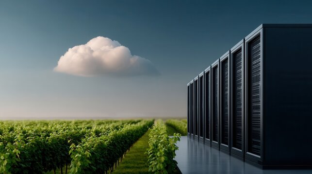 Envisioning Technological Infrastructure Servers in a Vineyard Under a Cloud in the Countryside
