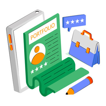 Modern design illustration of job portfolio 