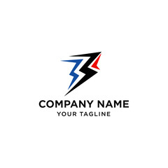 Abstract logo design featuring a stylized lightning bolt with sharp angles and vibrant colors.