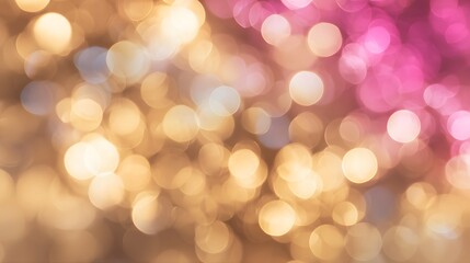Obraz premium golden glitter Christmas abstract background, defocused lights, bokeh. Abstract circular bokeh background. Colorful defocused lights