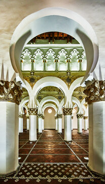 Synagogue of Santa Mar&iacute;a la Blanca, built in 1180, located in Toledo, Spain, Europe