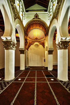 Synagogue of Santa Mar&iacute;a la Blanca, built in 1180, located in Toledo, Spain, Europe