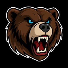 bear head mascot illustration