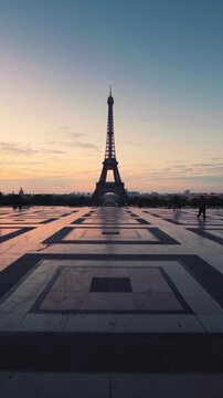 Eiffel tower at sunrise, Paris. France