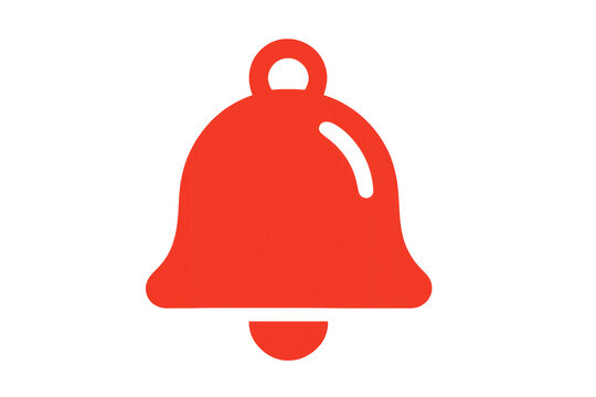 Red bell icon signaling notification, alert, reminder, or active alarm for digital interface design
