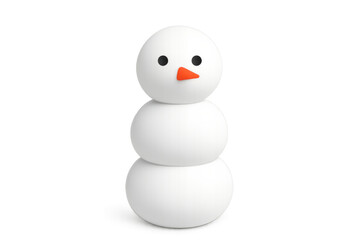 Snowman standing as a simple 3d character, offering a visual representing winter, christmas, and holiday themes with a transparent background
