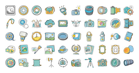 Collection of diverse vector icons and graphic elements scalable illustration eps