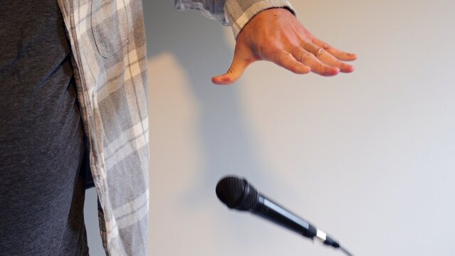 Older White Make Dropping the Mic - Mic Drop Concept for Getting in the Last Word or Being Done with a Conversation