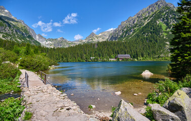 Štrbské Pleso, beautiful lake in tatras mountains, slovakia
