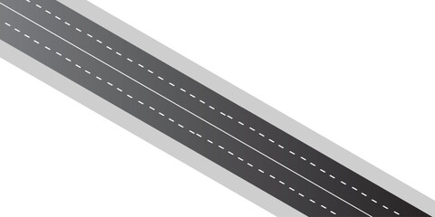 Curved Street or Highway Vector with White Painted Lines