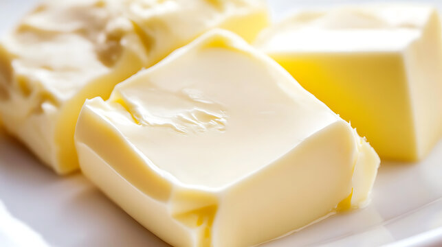 Indulge in creamy delight! Savor the smooth texture and rich flavor of these perfect butter cubes, ideal for baking or spreading on warm bread. Pure buttery goodness!