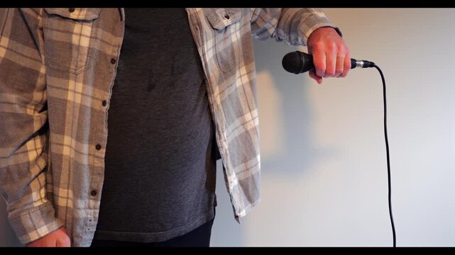 Older White Make Dropping the Mic - Mic Drop Concept for Getting in the Last Word or Being Done with a Conversation