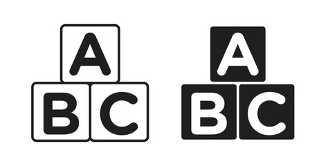 Baby ABC cubes icon. Symbol, logo illustration. graphic icon set
