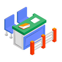 A beautiful design illustration of judge table