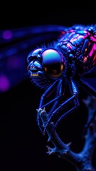 Fototapeta premium Vibrant Macro Dragonfly with Colorful Details