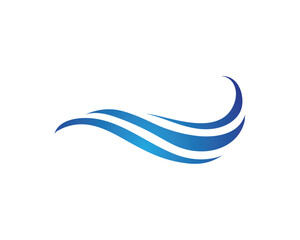 Dynamic Blue Wave Logo Design for Water Related Business Identity