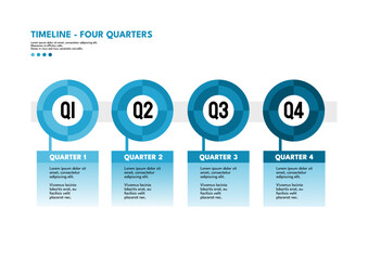 Business timeline infographic template for four quarters