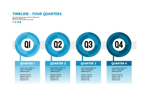 Business timeline infographic template for four quarters
