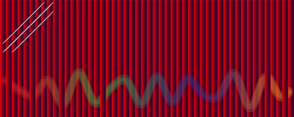 Red Abstract Background with Metallic Highlights and Colorful Liquid Wave Pattern