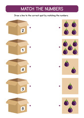 Educational Activity Worksheet Matching Numbers with Objects