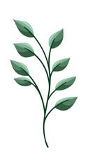 Plant branch with green leaves