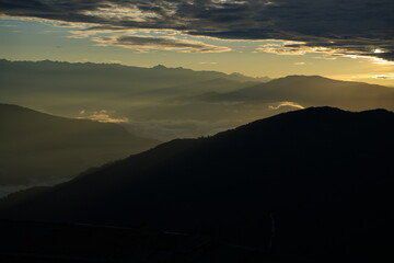sunset over the mountains
