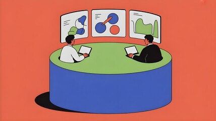 Naklejka premium illustration of business meeting