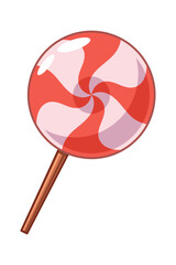 Striped Christmas lollipops on stick