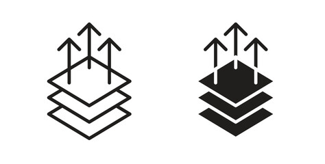 Breathable icons with simple flat and thin stroke style