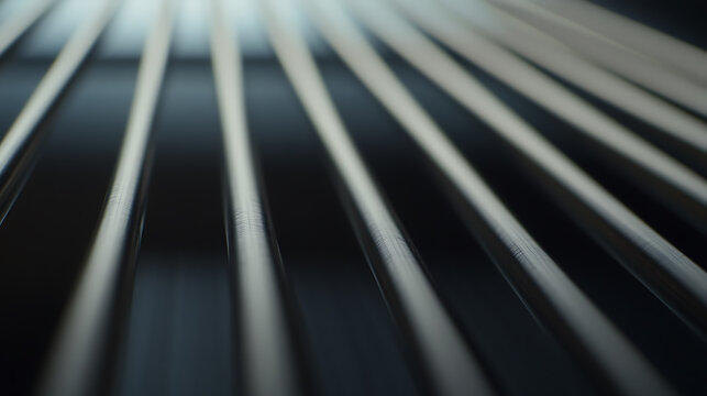 A series of parallel bars stretch into the distance, converging slightly. The alternating light and dark create depth and a sense of rhythmic pattern. Abstract texture design.
