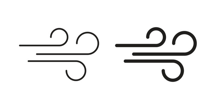 Clean Air icons with simple flat and thin stroke style