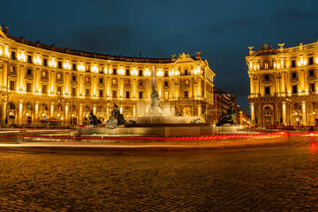Detail of the Fontanan delle Naiadi in Piazza della Repubblica in Rome.