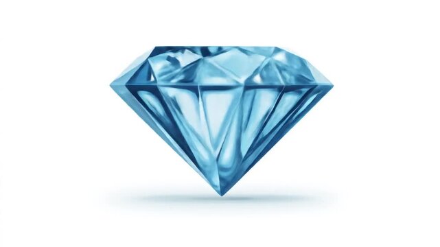 Shiny blue diamond isolated on white background for commercial use