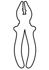 Vector icon of pliers, flat minimal design, isolated on white background