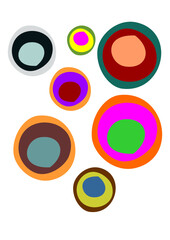 Vector illustration of color circles for design, modern palette concept, flat style