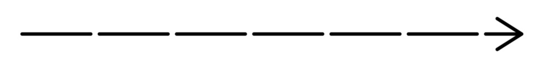 Long forward dashed line arrow icon