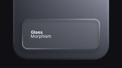 Dark glass morphism effect with liquid gradient form and text glass morphism. Modern user interface design element for web and app.
