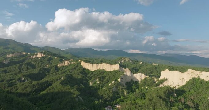 Melnik Pyramids, Bulgaria, Aerial